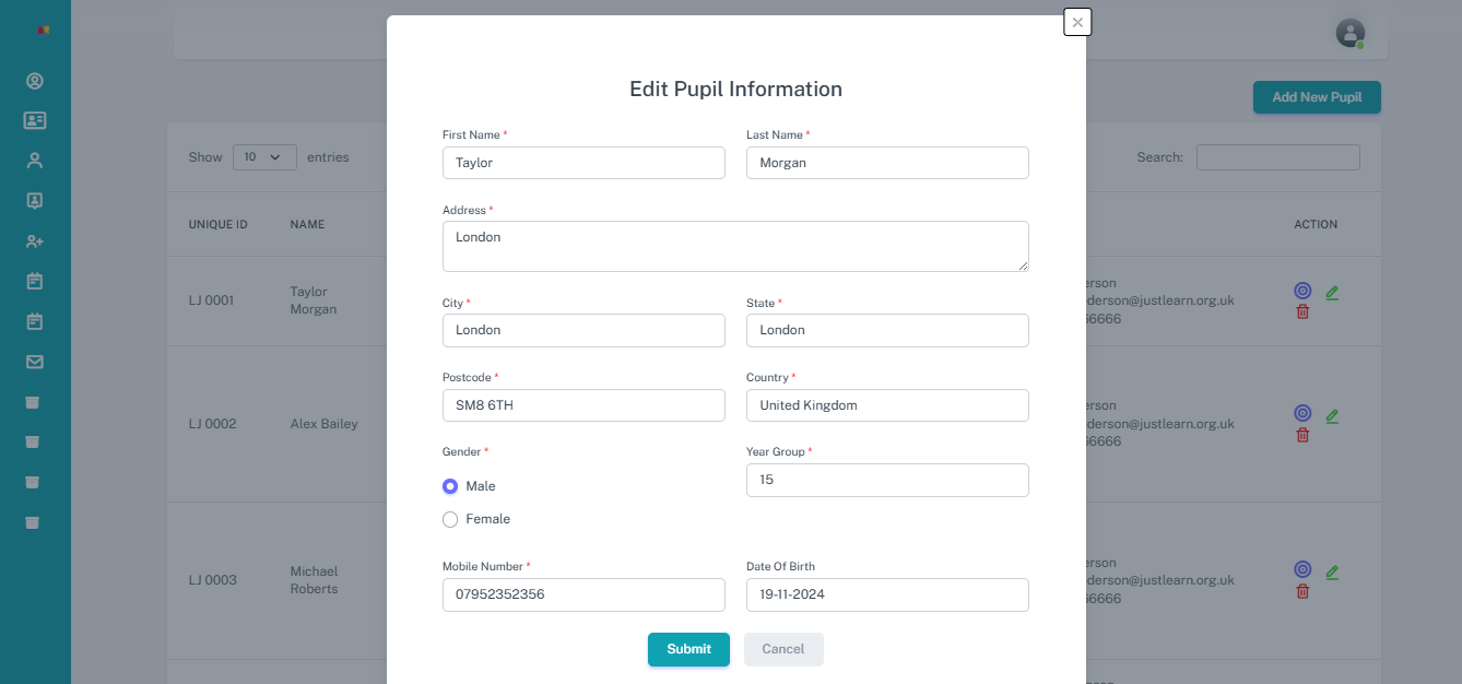 dynamic forms list